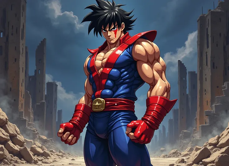 kenshiro hokuto no ken Blue and red suit 