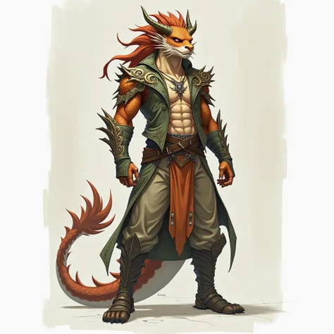 Make a sketch in similar dragon-themed clothes in the same shades