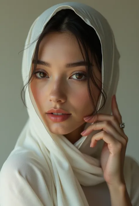 Sexy girl in headscarf with white sock 