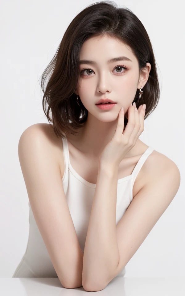 (Tabletop:1.2, 最high quality), (Finely drawn beautiful eyes: 1.2), (beautiful and detailed face), (Best lighting, Very delicate and beautiful), Round sunglasses,((Cover both eyes)), (Both eyes are hidden)、totalitarianism, Earrings, Pretty lips, beautiful, ...