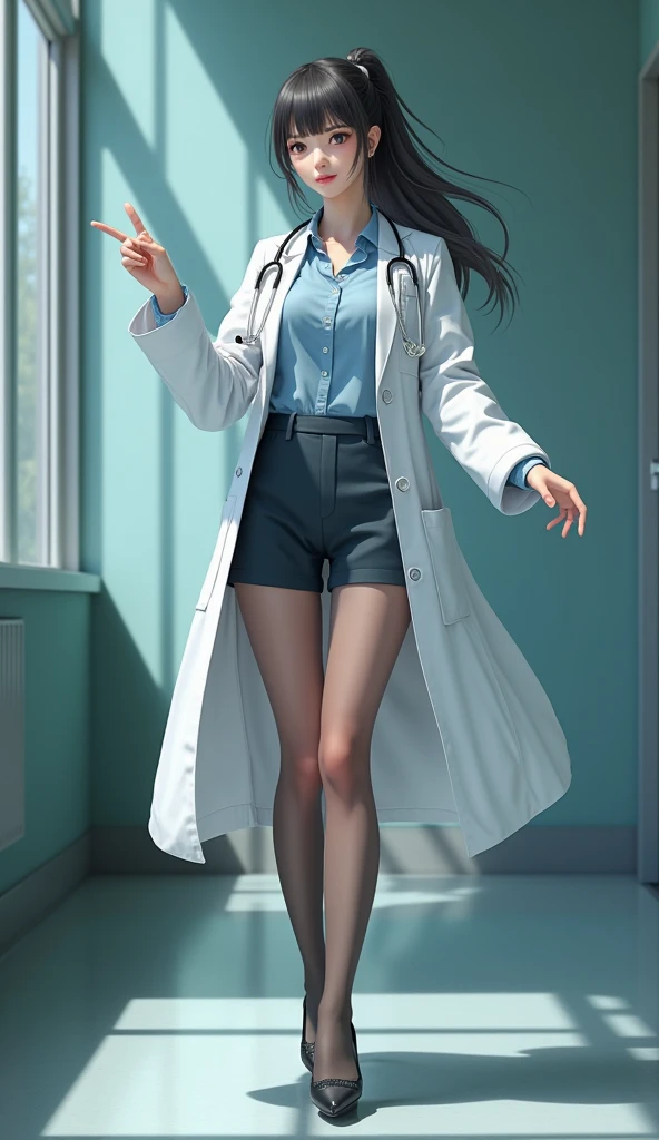 (Dispatch Female Doctor X ),(Osaki Amane,Photo realistic style CG,whole body,whole body影像,以女孩腳上穿的超高跟尖頭細跟高跟鞋為主題的whole body肖像,Sexiest Workwear , Work Skirt or Shorts That Best Fit Girls Body and Leg Line,Sexy Shirt or Slim Shoulder Top ,doctors robe ,靠近女孩腳上的...