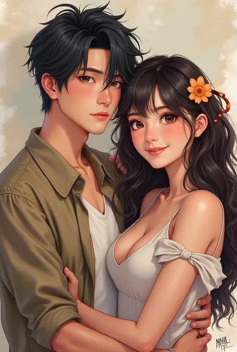 painting of a couple of asian people posing for a picture, official fanart, high quality fanart, trending on artstration, 2 0 2 0 s promotional art, photorealistic!!!!!!! art style, range murata and artgerm, art cover, ✏️🎨, artgerm jsc, official artwork, a...