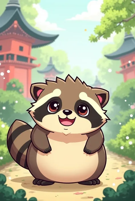 Refer to the above task ， to generate material for the various actions of the cartoon Tanuki，For example, walk ，Lying in a daze ，sleep，happy，behave in a spoiled manner，