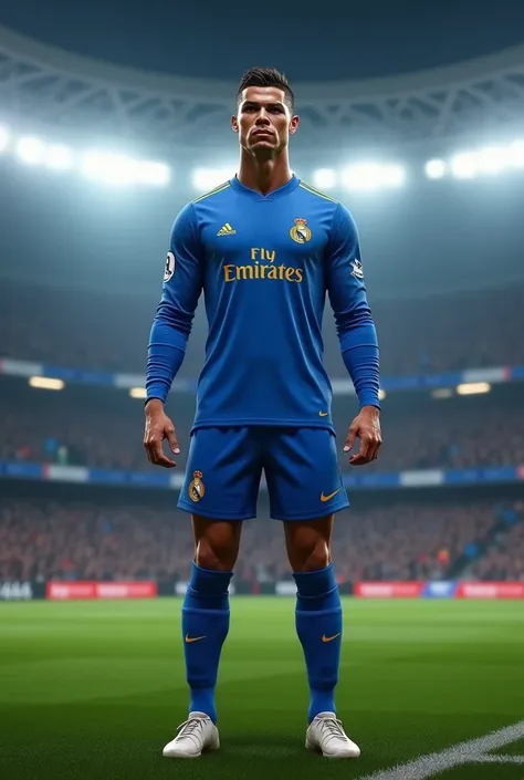 Cristiano Ronaldo football uniform blue 