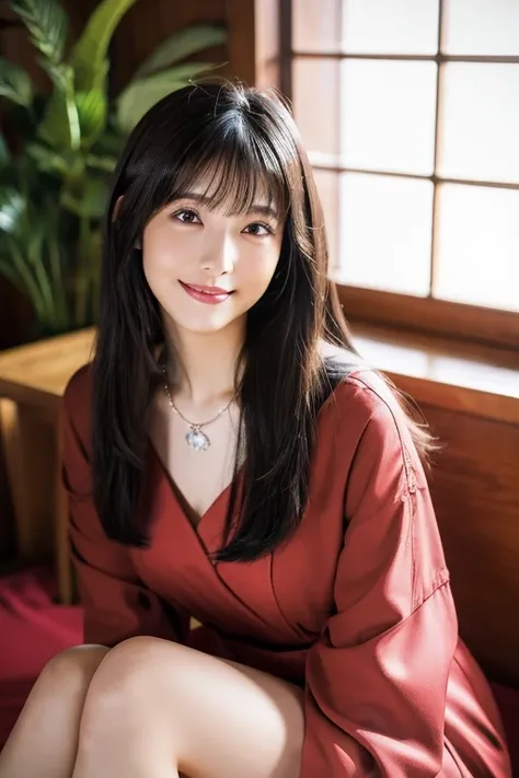            High Definition          ,bangs、      black hair、      semi-long、        brown eyes   、 Big Breasts ,        cute coat model figure   、165 cm      、22 years old、      cute face、smile、        Natural Cosmetics    、    Japanese    、       Realisti...