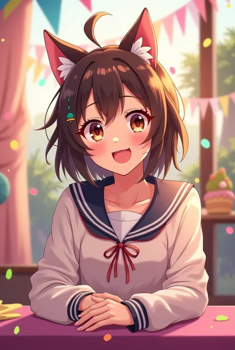  An image of Happy Birthday , For a girl named Dennys ,  she likes animes and always wears cat ears
