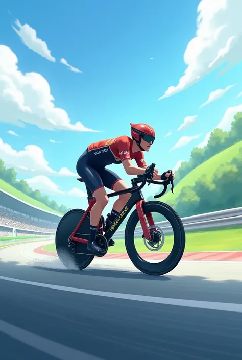 A beautiful Bike racing on the track 