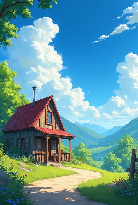 blue sky,shop,wind,summer,,, 4K HD,,  Beautiful UHD 4K art ,  Beautiful art illustration , beautiful digital painting,  highly detailed digital painting,  Beautiful digital art,  Detailed painting 4k ,  highly detailed digital painting, rich, Scenic colors...