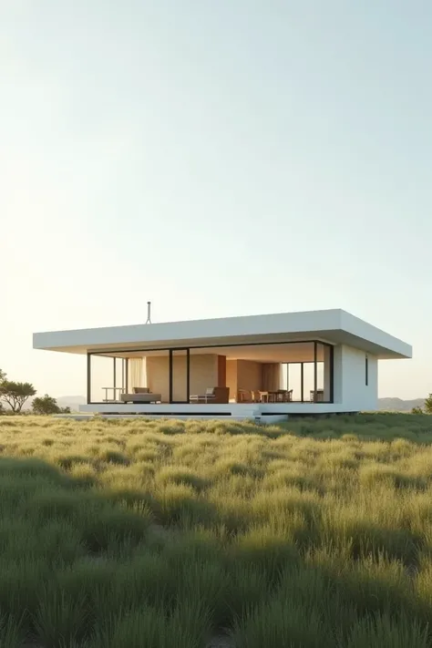 Single-storey house 10 meters in front by 20 meters in the background 