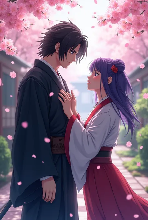  A couple between Okita Souji from the game "Hakuoki " - and Hinata Hyuga from the anime Naruto  