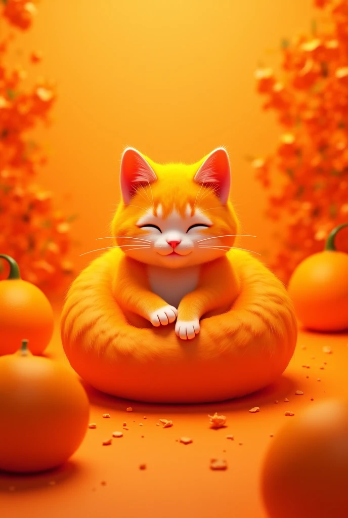 Cat in tangerine