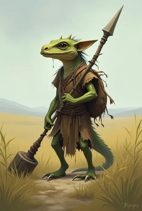 A d&d Kobold in a plain