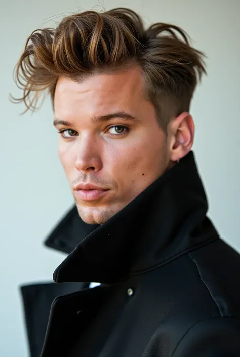  Young man,  dark blond hair , magazine cover