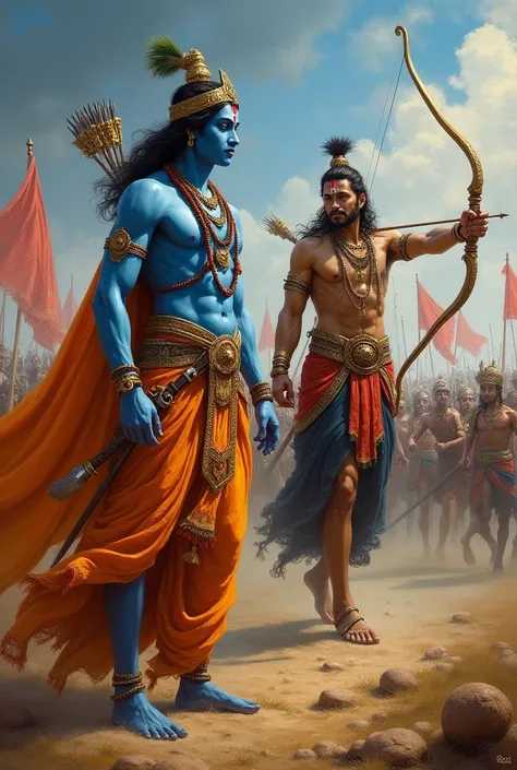 Lord krishna in mahabharata war  with arjuna