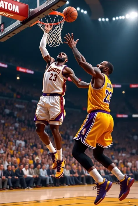 Kendrick Nunn dunking on lebron james