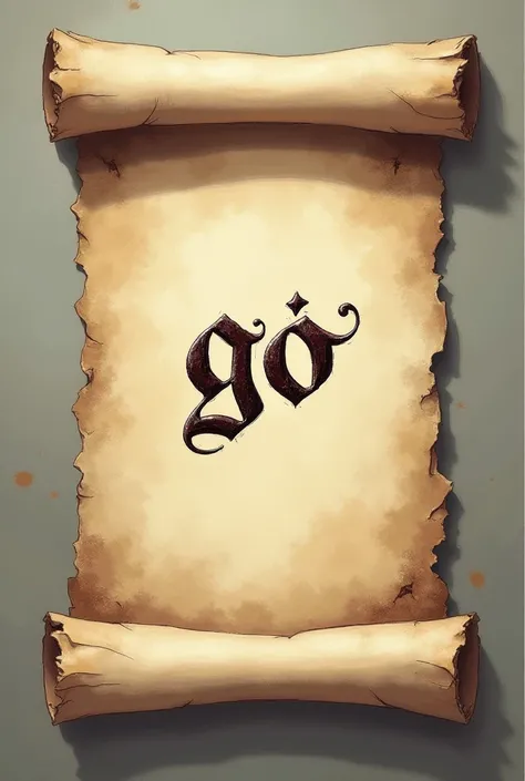  letter style On a scroll without much detail the word "go" with yu-gi-oh  