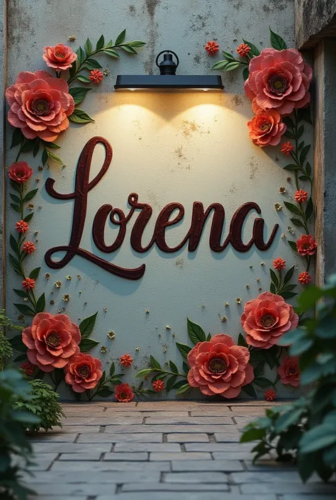 Designing theme name written on the wall " Lorena   "