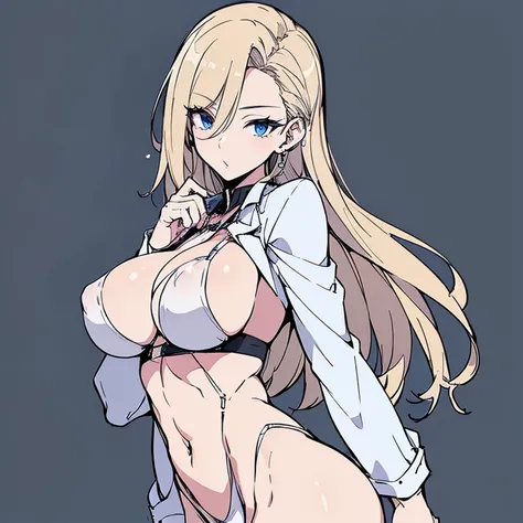 "Full-body anime character, beautifully detailed eyes and lips, long eyelashes, soft and elegant expression. A young woman with a slender, graceful figure, wearing fashionable, sexy perfect body, big breast and butt, stylish clothing that enhances her char...