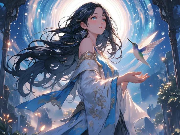 null, that, walnut、goddess、 she resonates with your heart, Participation, chocolate, Starlight , Hummingbird loop, , media, nullの星と月, Research Room、 black hair, blue eyes,