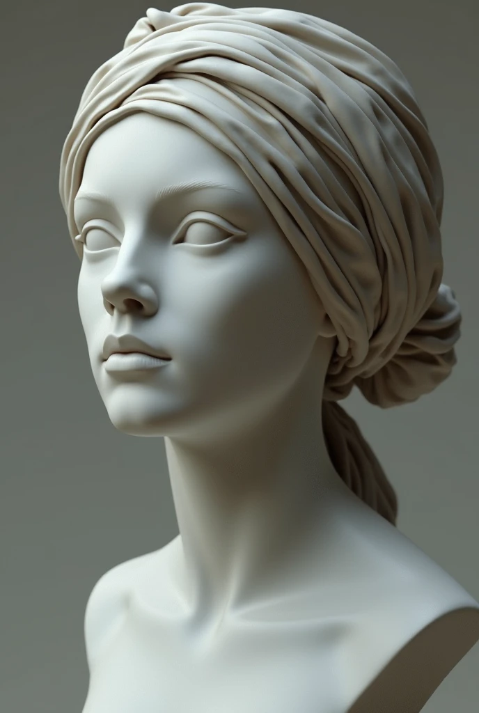 a close up of a woman with a turban on her head, a marble sculpture by Richard Carline, Artstation, new sculpture, arcane art style, arcane, from arcane, arcane from netflix, from netflixs arcane, arcane concept art, arcane style!!!!!, arcane style, ocatan...