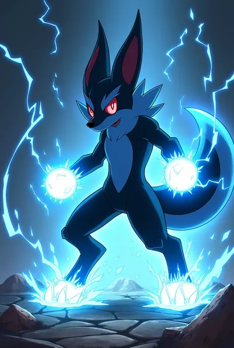 Lucario, anime, NSFW, fight, aura sphere