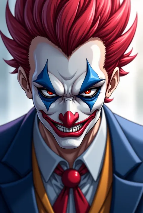  close-up of a man in a suit with the face of a clown, Шако из League of Legends, male jester , from the ranger , Court Jester, Detailed anime character art , Part of Brando, From the Lord , handsome art guy  " Demon Slayer ", granblue fantasy,  extremely ...