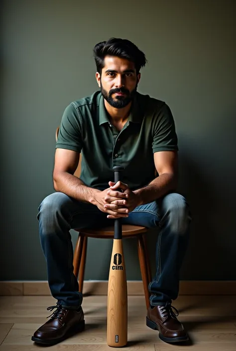 there is a man sitting on a chair with a baseball bat, a picture inspired by Saurabh Jethani, unsplash, samikshavad, taken with sony alpha 9, very very low quality picture, shot on nikon z9, taken with sony a7r camera, photo taken with sony a7r camera, por...