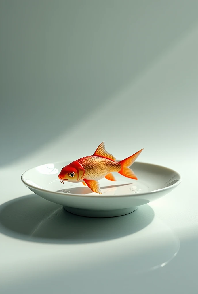 Stepping carp on a plate
