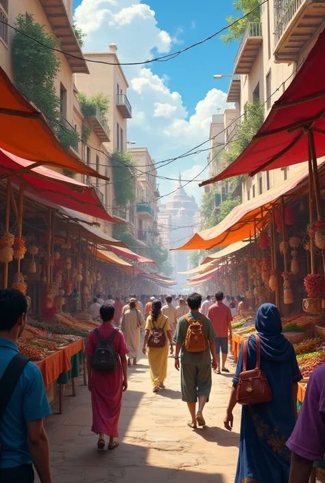 Setting: A bustling city market.