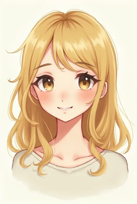 A pretty blonde girl, but she’s a drawing for a profile picture smiling