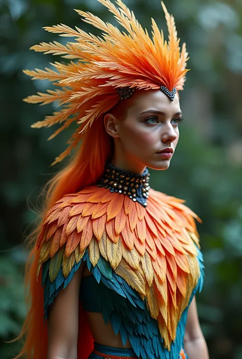 Bird costume top ,  detailed feathers easy to make yourself