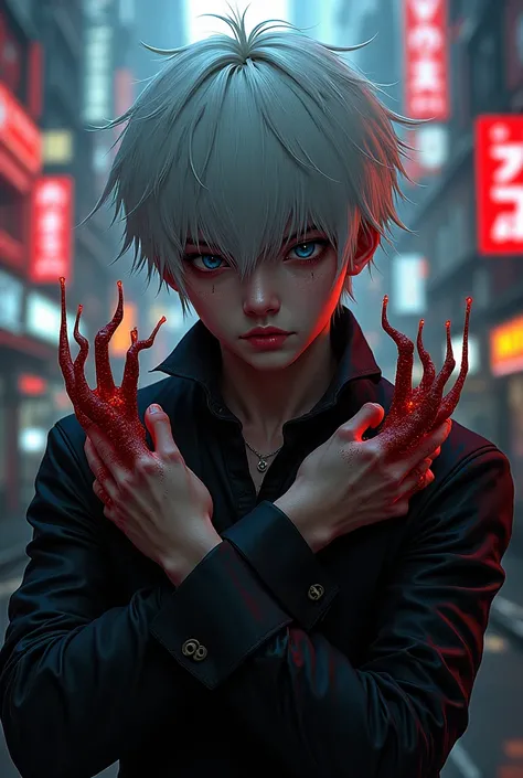 Kaneki Ken from Tokyo Ghoul, photorealistic