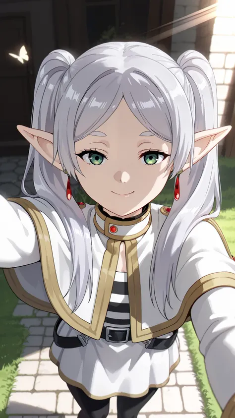 1girl, (masterpiece:1.3), (high resolution), (8K), (extremely detailed), (4k), (pixiv), perfect face, nice eyes and face, (best quality), (super detailed), detailed face and eyes, (solo), textured skin, absurdres, highres, wz_sousou_no_frieren_style, wz_so...