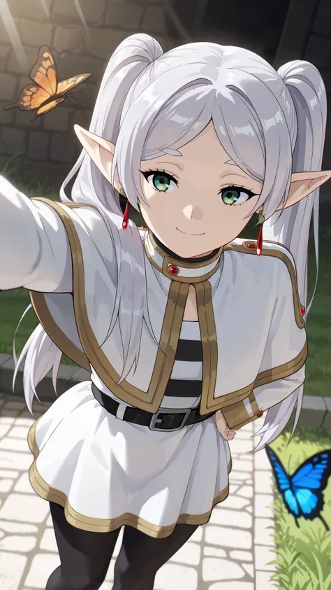 1girl, (masterpiece:1.3), (high resolution), (8K), (extremely detailed), (4k), (pixiv), perfect face, nice eyes and face, (best quality), (super detailed), detailed face and eyes, (solo), textured skin, absurdres, highres, wz_sousou_no_frieren_style, wz_so...