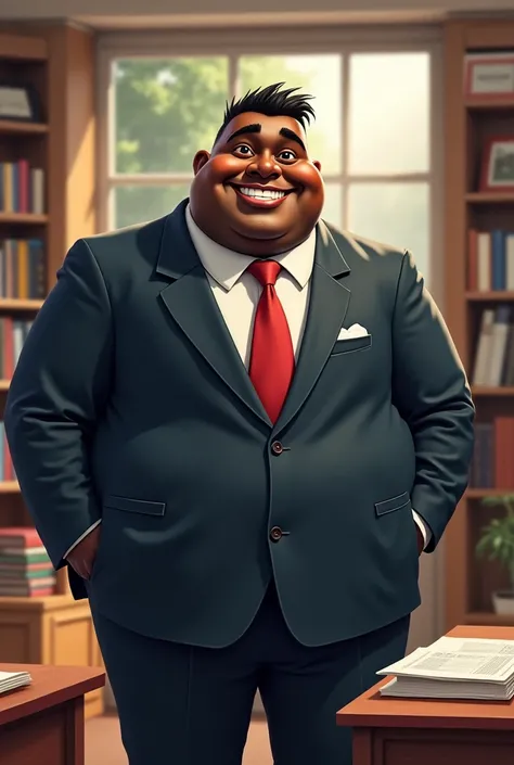 Chubby man with dark skin is a lawyer and plays soccer