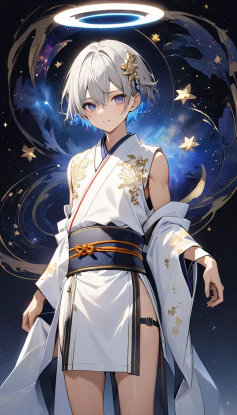 fresh illustrations ,
ultraminiature painting ,
very delicate illustrations ,
very fine details,
A picture of a lonely boy ,
My arms are extended ,
height 158cm ,
light skin,
beautiful eyes,
black puff Pills are big ,
short hair,
grey hair,
The hai...