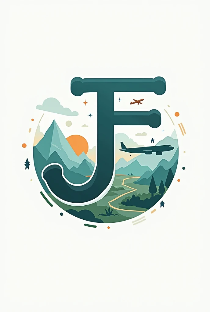 Create a symbol for a tourism agency with the letters J-E. 