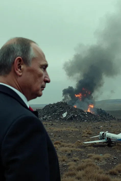 Crashed plane photo and President Vladimir Putin photo 16:9 for YouTube