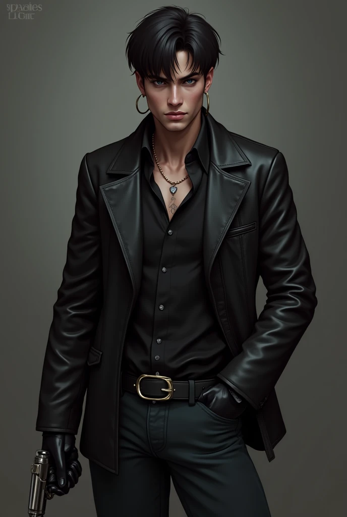 Name:  Steven(he)
Age : 19
Type :  Mafia Leader
Nationality :  Italian
Appearance Height : 1, 85m
Eyes : Dark blue.
Hair: therefore,  lower cut style
Tattoos :  Mob symbols around the neck
Costume :  Black leather jacket and jeans
Shoes :  Black Oxfords .
...