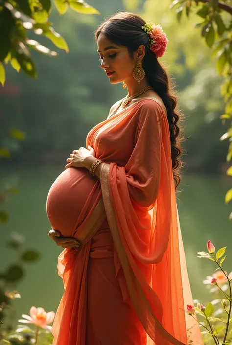 Pregnant women in saree 