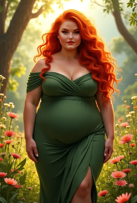 Ginger hair woman obese 