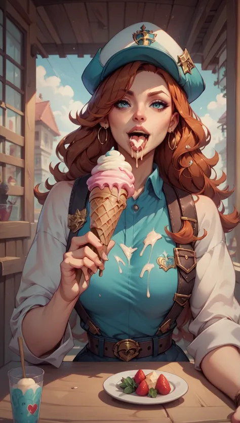 Miss Fortune and KaiSa eating ice cream in Italy