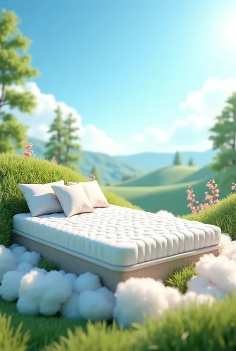 mattress with new back ground nature on cloud