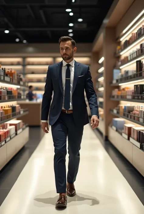  man in a suit  , in a store 