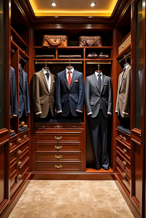 A closet centered on “old money” brands like Ralph Lauren, Loro Piana