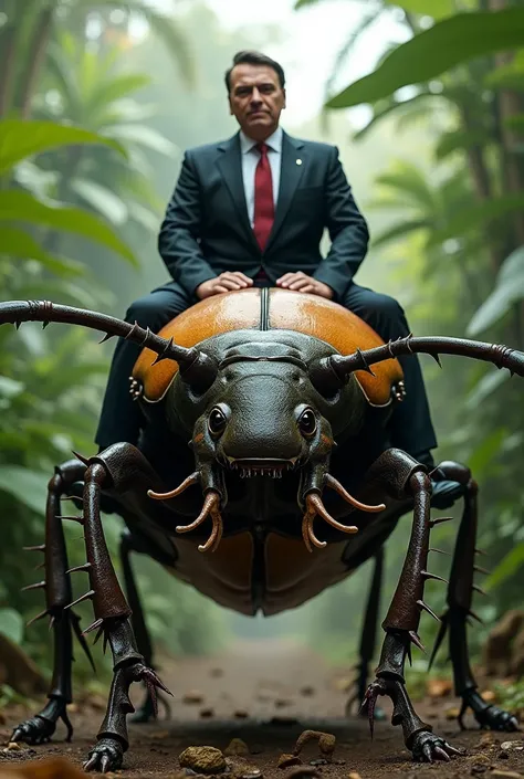 Bolsonaro riding a Beetle