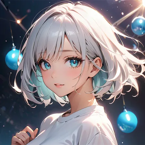  Yukiko Aikina:0.8、 super high image quality、 top quality 、 best aesthetics、 one girl、 detailed face :1.2、 detailed eyes:1.2、 with beautiful white silver hair、 bob hair、Aquamarines Beautiful Eyes 、Oblique eyes、 Shiny Skin、 beautiful skin、((軍服を着た one girl:1...