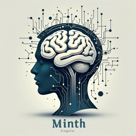 create a personal development image with the name "Singular Mind" in Portuguese, in a centered style, neutral background, colors that refer to technology, a mind.