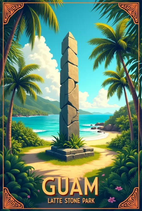 Latte stone park guam tourism poster 