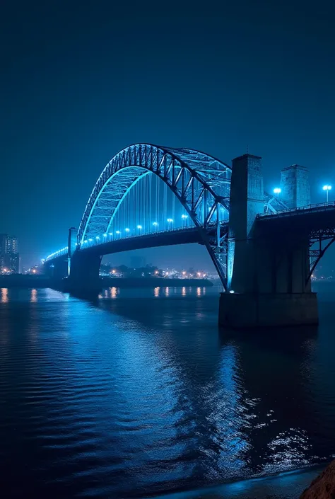 Night view Howrah bridge Blue light image